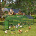Metal Chicken Coop with Waterproof Cover, 160" x40" x40", 4 Doors A3336