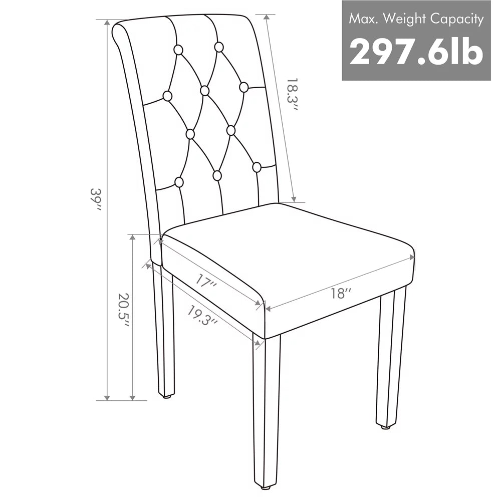 Faux Leather Dining Chairs with Wood Legs Set of 6 Gray U983