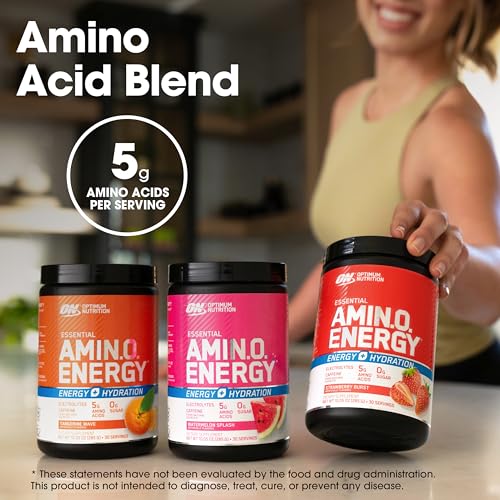 Tangerine Wave 30 Servings Amino Energy Powder with BCAA, Electrolytes, and Caffeine Z7214