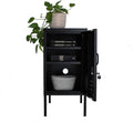 Black Metal Locker End Table Storage Cabinet N4289