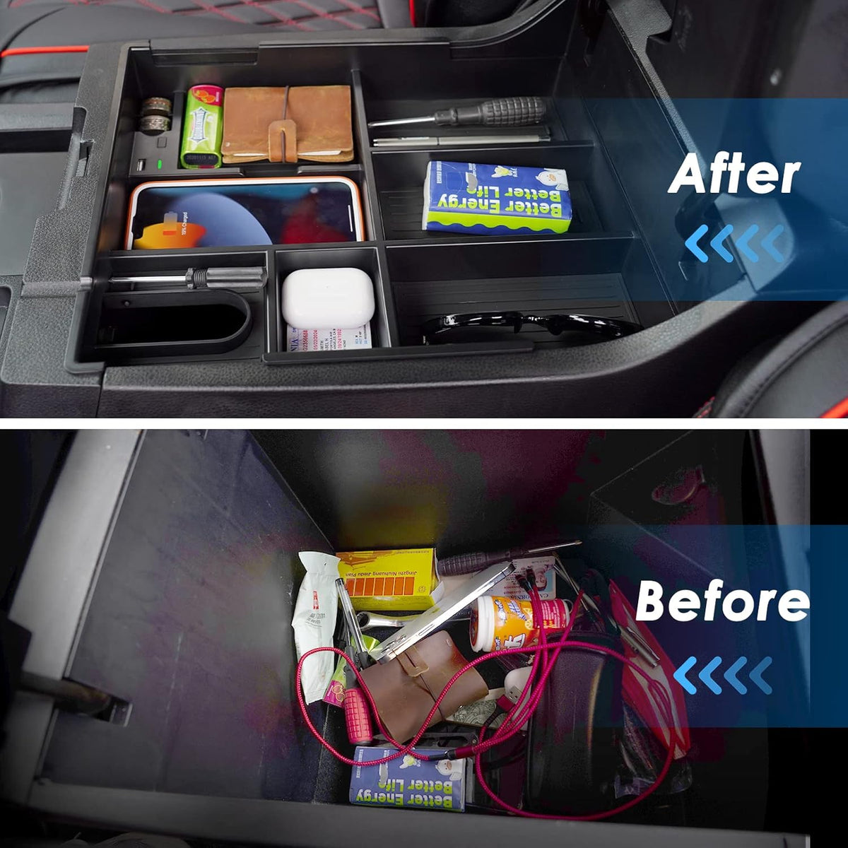 Wireless Charger Center Console Organizer Tray for Toyota Tundra 2014-2021 T6806