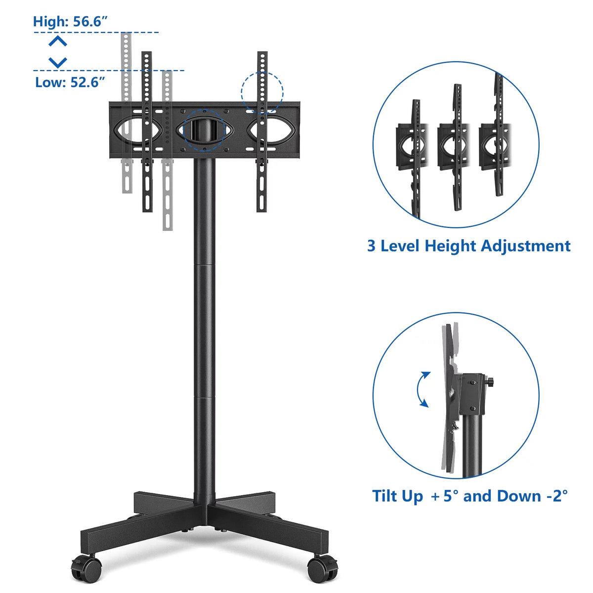 Mobile TV Stand up to 60 inch with Mount Cart W90579