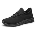 All Black Lightweight Breathable Non Slip Slip On Walking Shoes A619