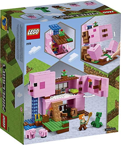 Minecraft Pig House Building Toy with 2 Pig Figures R589