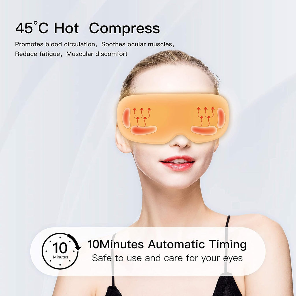 Eye Massager with Heat, Vibration, Vision Window, 3 Modes, Bluetooth Music, USB Rechargeable Q2679