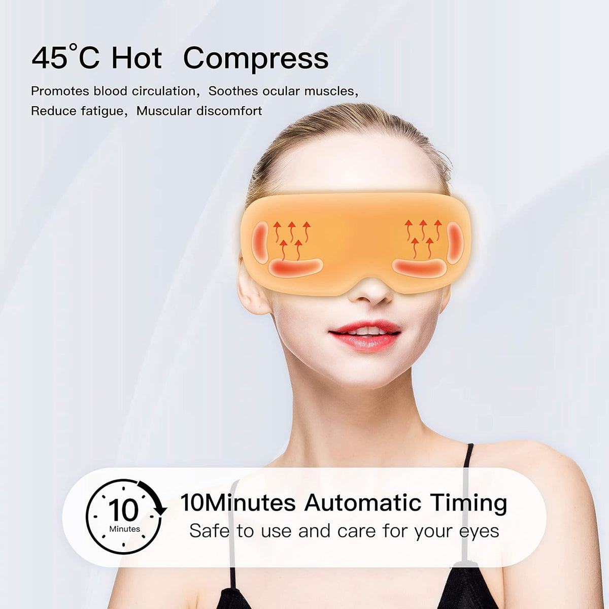 Eye Massager with Heat, Vibration, Vision Window, 3 Modes, Bluetooth Music, USB Rechargeable Q2679
