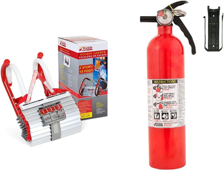 Fire Escape 3-Story Ladder, 25-Foot Anti-Slip Rungs, Rope Ladder Pack of 2 G659921