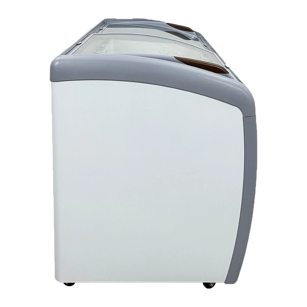 White Curved Glass Top Display Chest Freezer C81320