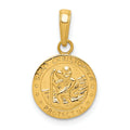 14K Yellow Gold Saint Christopher Medal Pendant Charm L37447