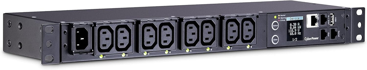 Switched Metered-By-Outlet PDU, 100-240V/15A, 8 Outlets, 1U Rackmount Q48878