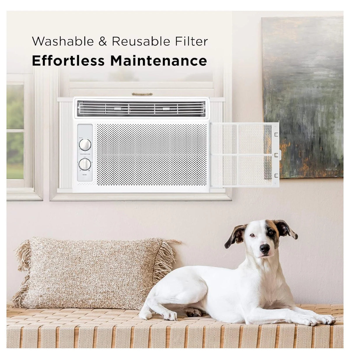 5,000 BTU White Window Air Conditioner and Fan P844