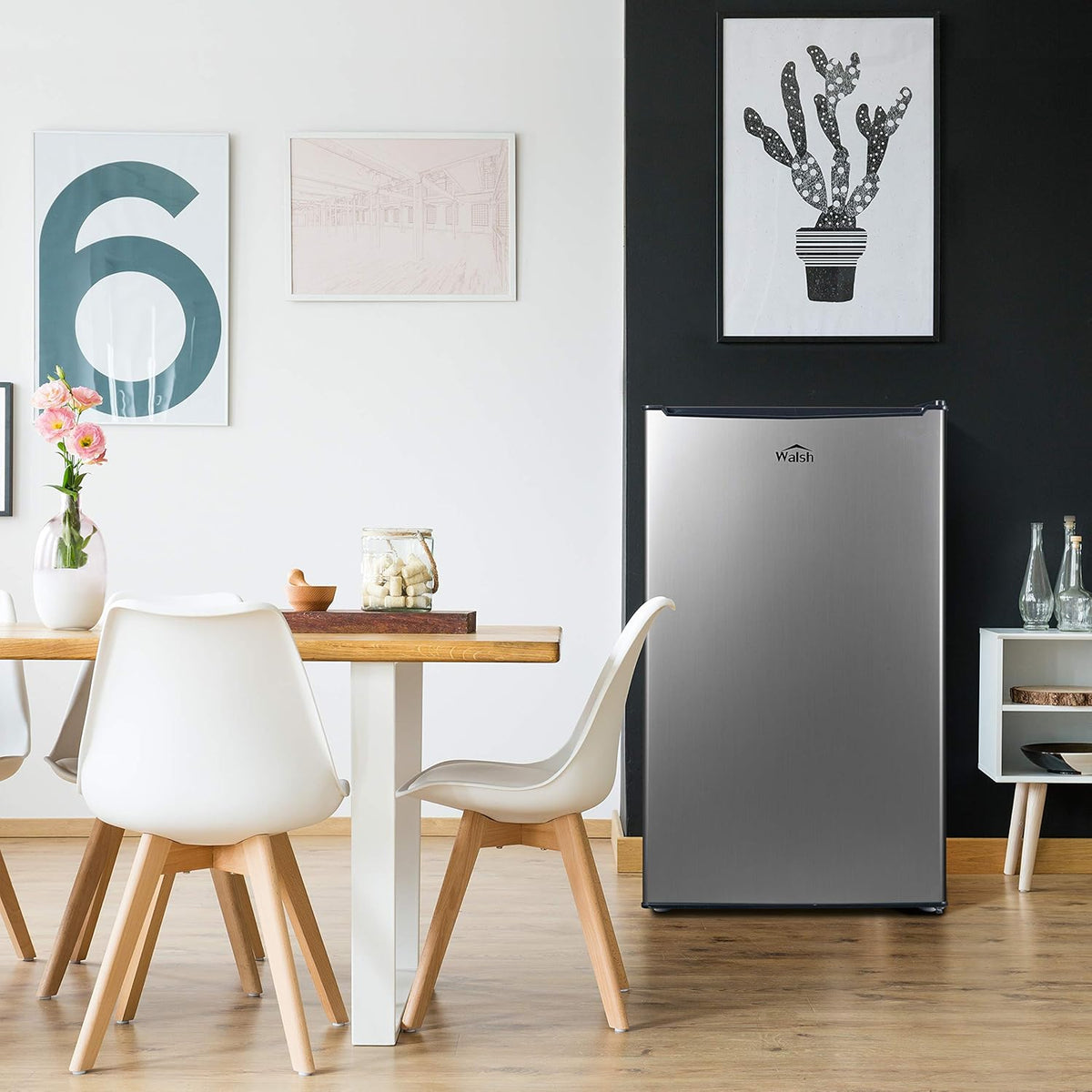 Compact Refrigerator, 3.5 Cu.Ft, Stainless Steel Look W299
