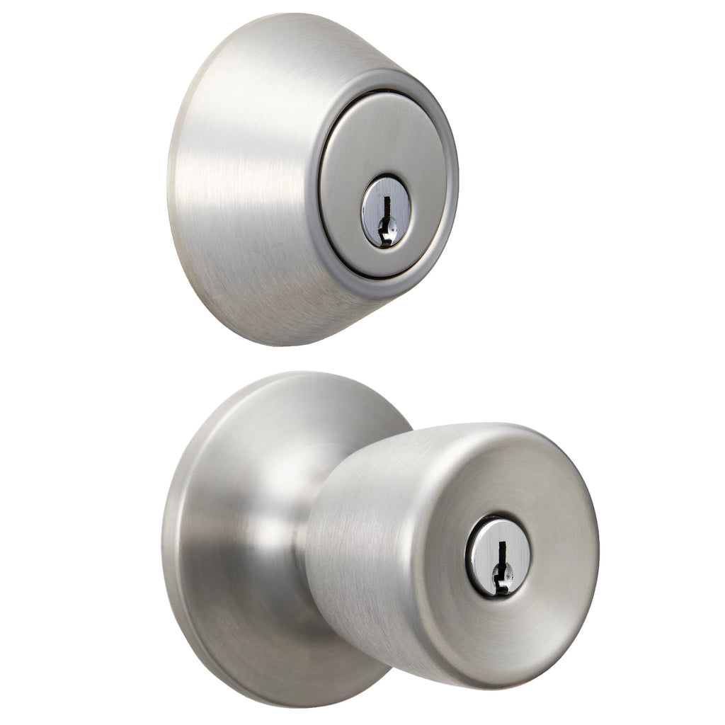 Polished Brass Doorknob and Deadbolt Combo Pack Q3963