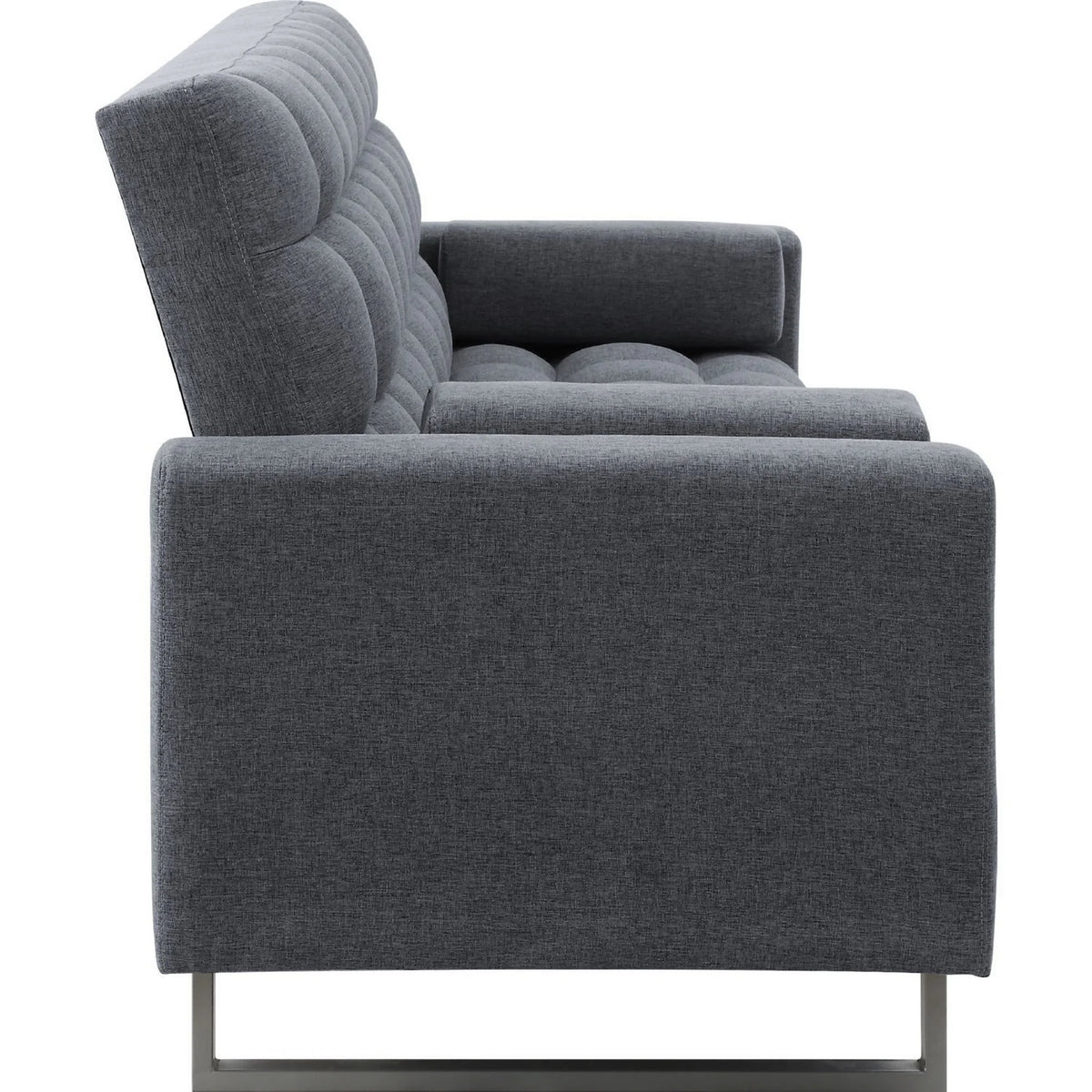 Adjustable Gray Sofa with Tufting and Sled Base W61601