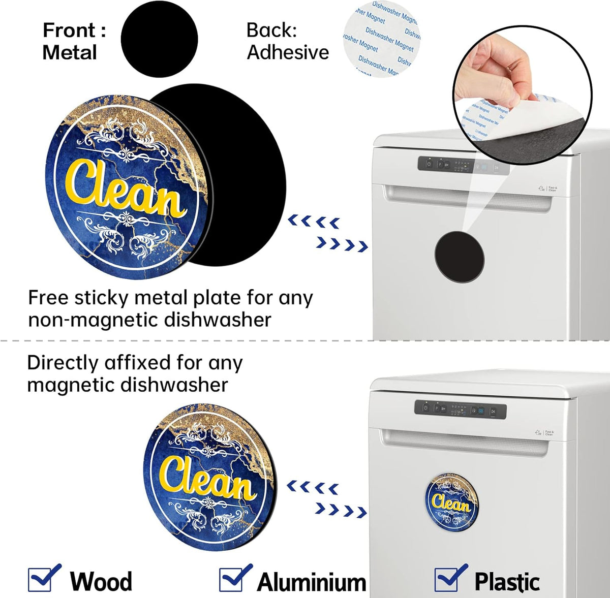 Dishwasher Magnet Clean Dirty Sign T171020