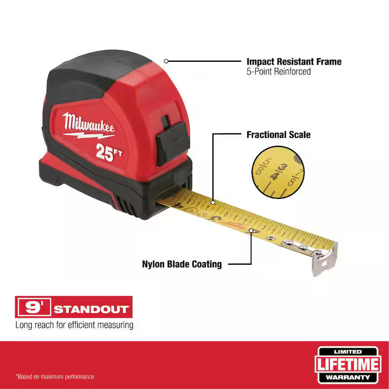 12 ft. Compact Tape Measure with Folding Utility Knife Z419366