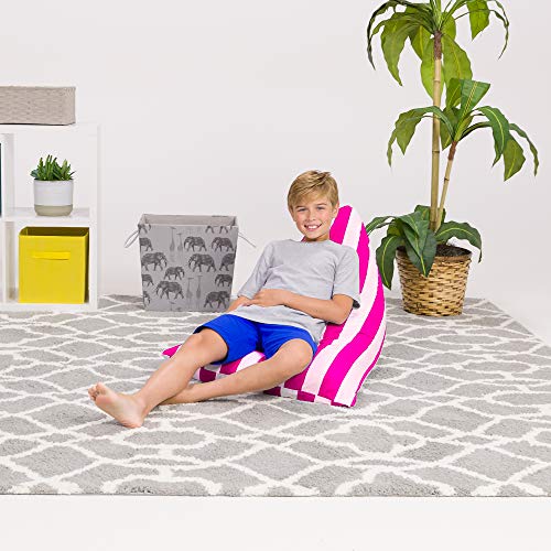 35 Inch Solid Gray Polyester Bean Bag Chair with Removable Cover P334