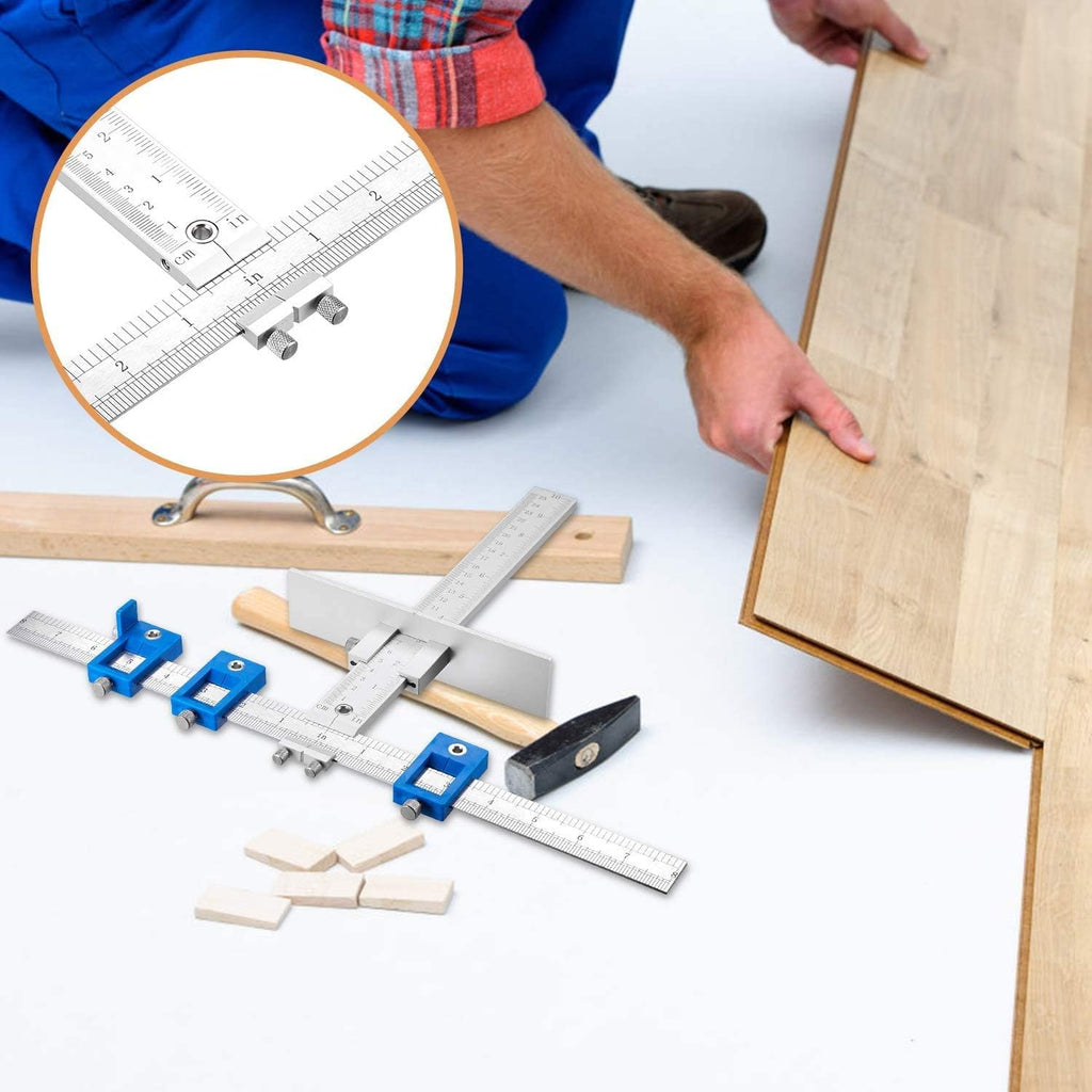 Cabinet Hardware Jig Aluminum Alloy Drill Guide Drawer Pull Drilling Templates Tool Pack of 2 V9833