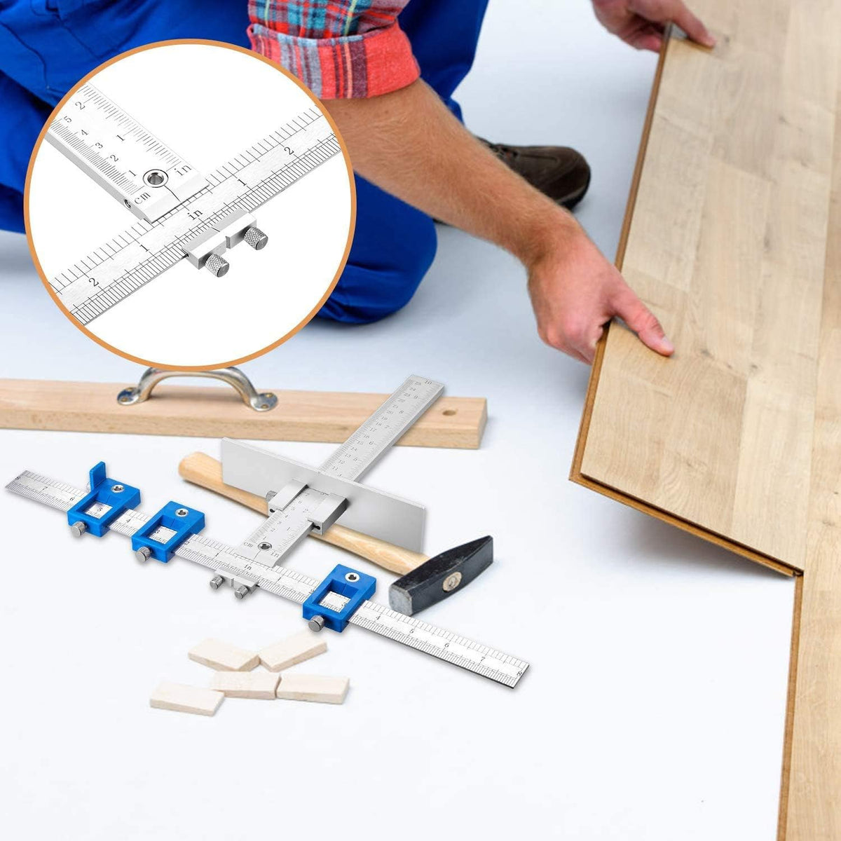 Cabinet Hardware Jig Aluminum Alloy Drill Guide Drawer Pull Drilling Templates Tool Pack of 2 V9833