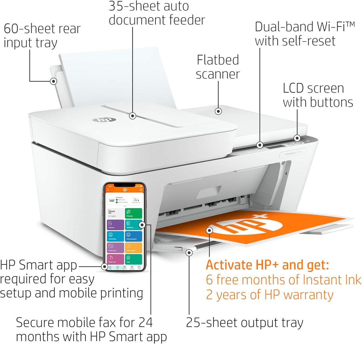 HP DeskJet 4155e All-in-One Wireless Color Printer V82578
