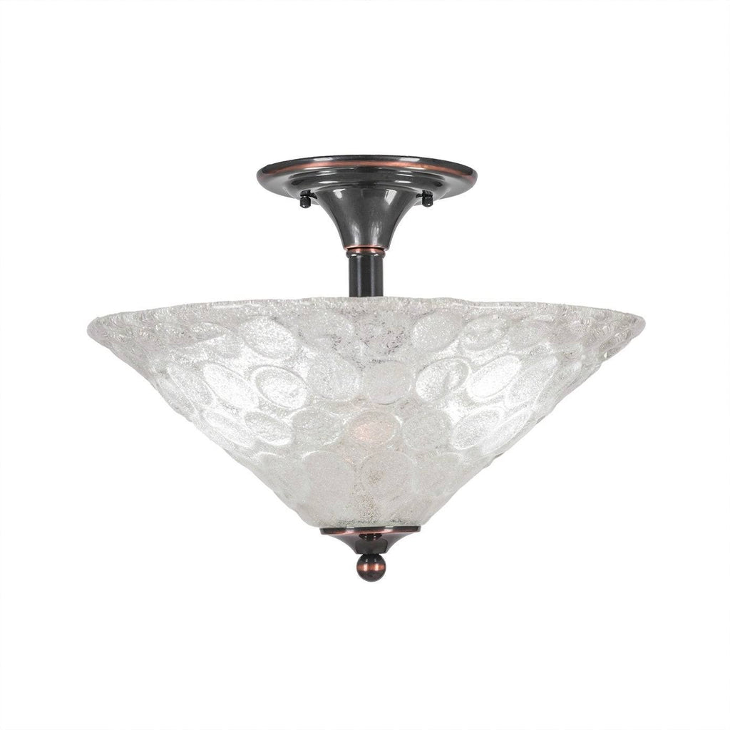 Two Light Semi-Flush Mount Black Copper Z626