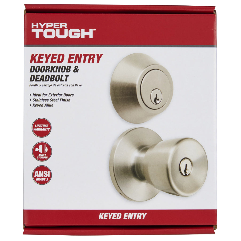 Polished Brass Doorknob and Deadbolt Combo Pack Q3963