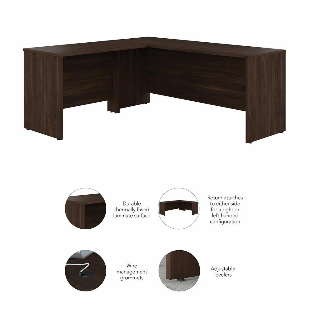 Black Walnut L Shaped Desk X803726