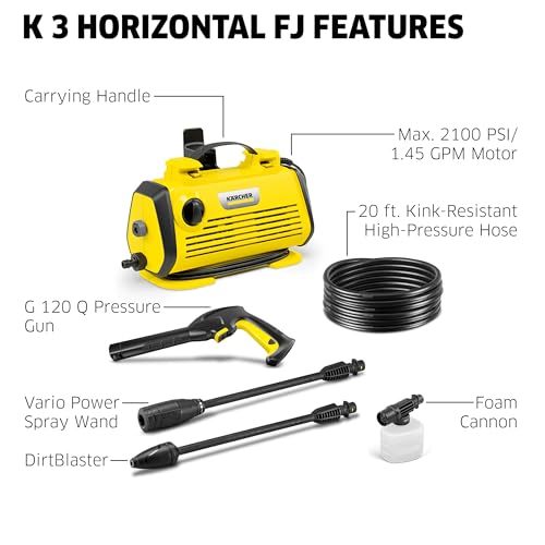 Kärcher Pressure Washer K 1, 1700 PSI, Trigger Spray Gun & Vario Power Spray Wand D147