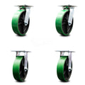 Pack of 2 Swivel Caster with 8 x 2 Green Wheel T13777