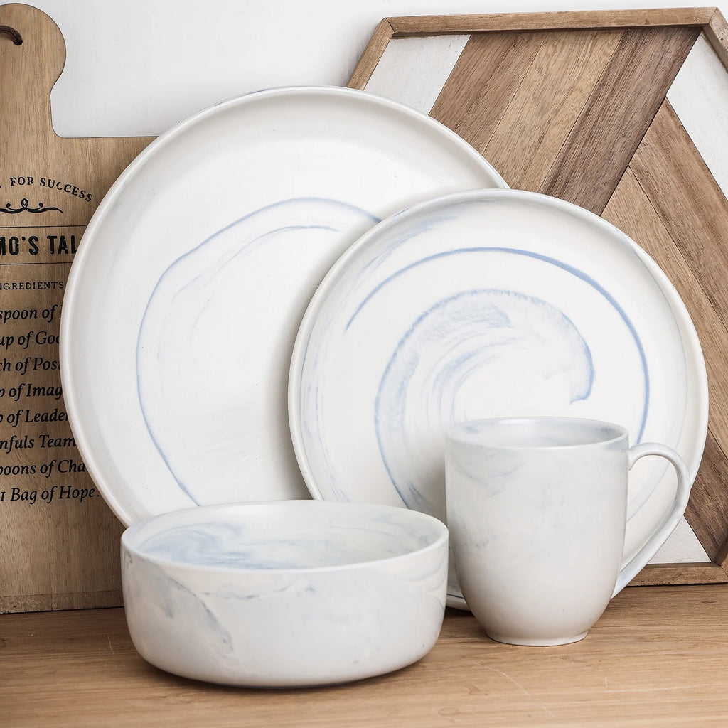 24-Piece Porcelain Blue Dinnerware Set Z2726