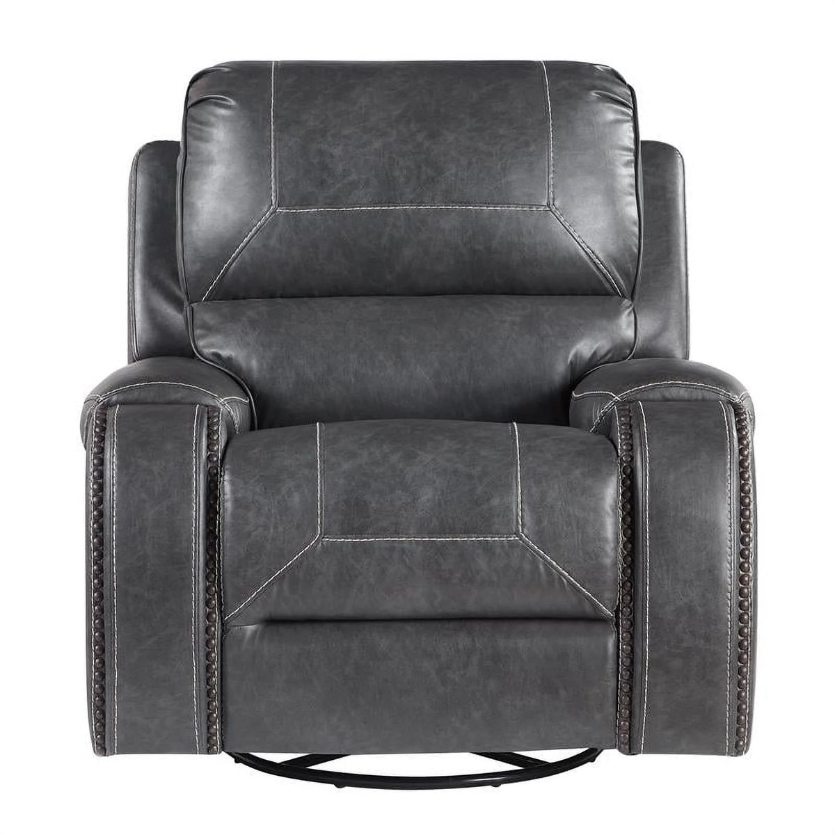 Gray Faux Leather Manual Reclining 3-Piece Motion Set D339