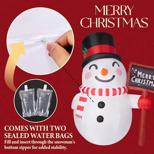 6 FT Inflatable Snowman with LED Lights R93916