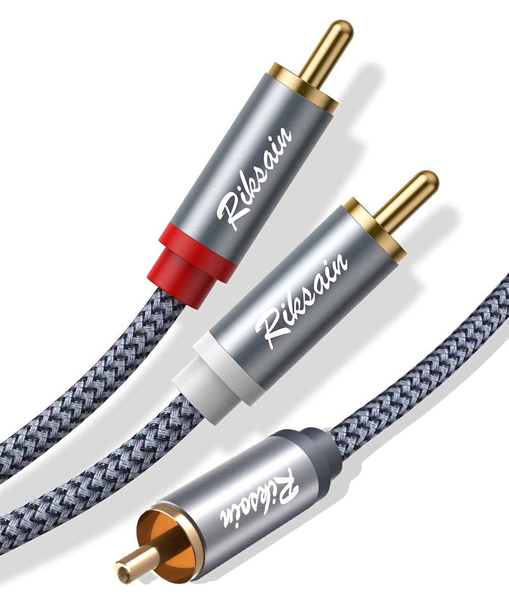 4FT/1.2m Nylon Braided RCA to 2RCA Audio Cable G533