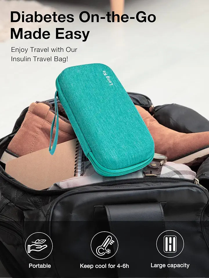 Portable Insulin Cooler Travel Case and 4 Gel Ice Packs H21939