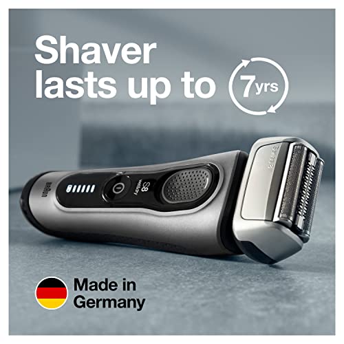 Electric Foil Shaver with Precision Beard Trimmer, Cleaning & Charging SmartCare Center, Galvano Silver J93954