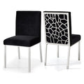 Black Velvet Dining Chair Set of 2 I435