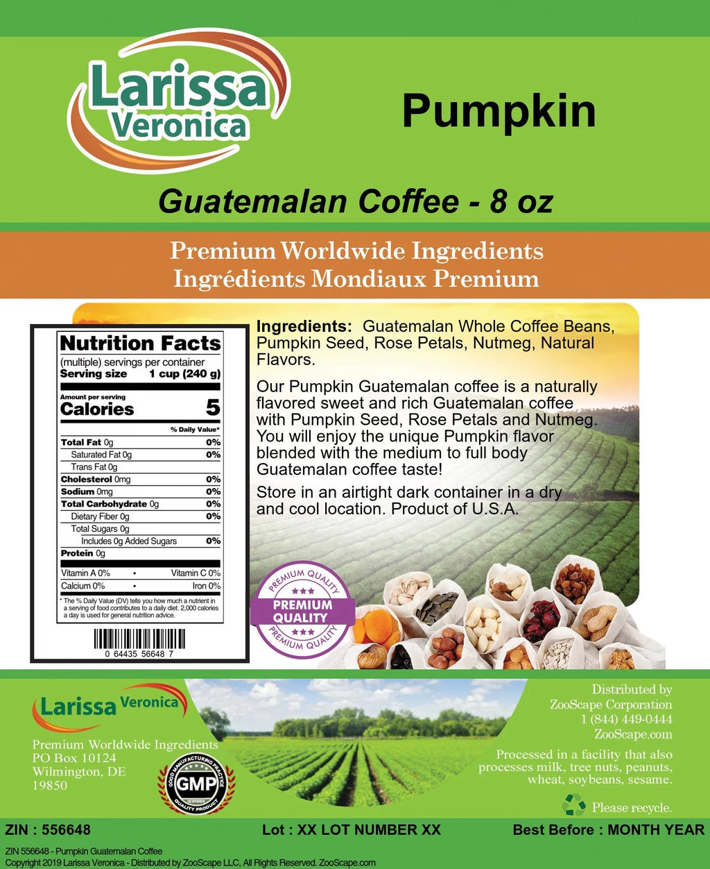 Pumpkin Whole Coffee Beans 8 oz 3-Pack P525