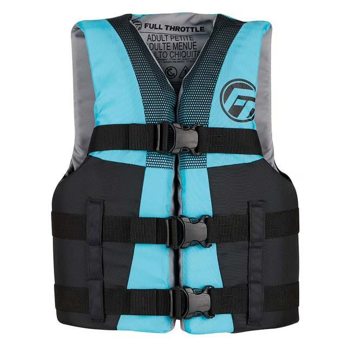 Aqua & Black Teen Nylon Life Jacket R787