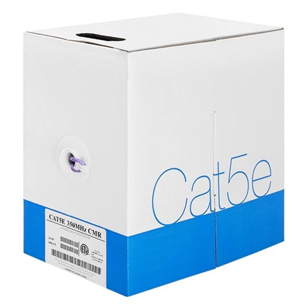 Cat-5e Bulk Cable 350MHz UTP 24AWG Bare Copper 1000ft Blue I9142