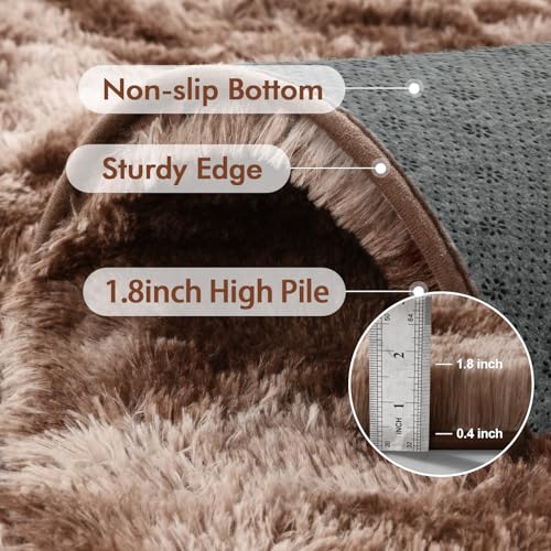 6x9 Ft Large Shag Black Rug E7147