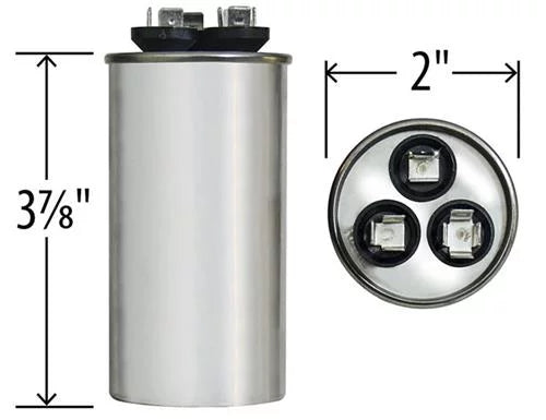 30/4 uF MFD 370 VAC Dual Round Replacement Capacitor X20786