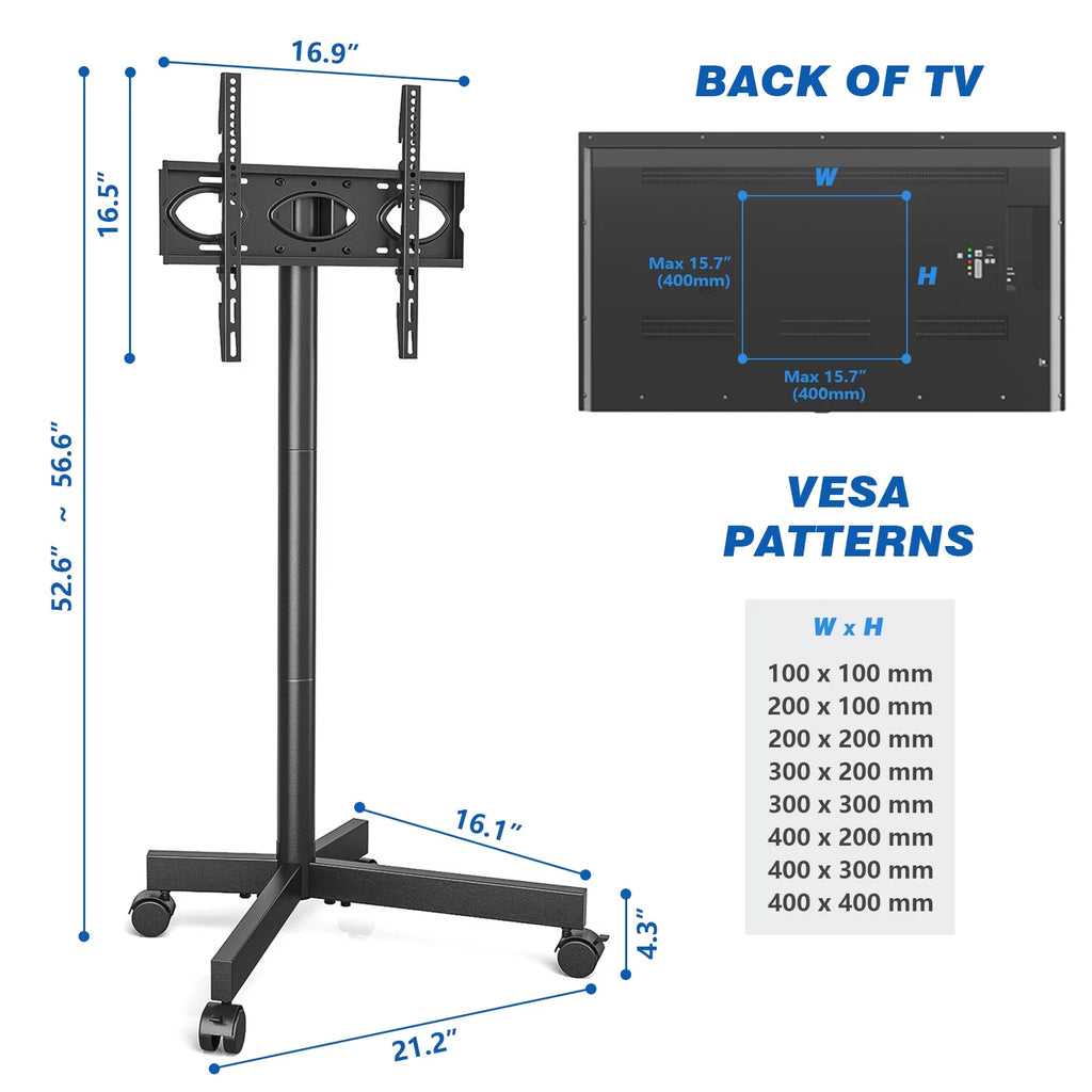 Mobile TV Stand up to 60 inch with Mount Cart W90579