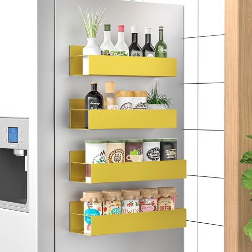 4 Pack Black Magnetic Spice Rack Organizer U903290