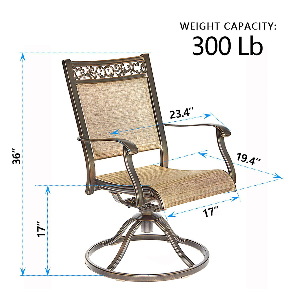 Swivel Rocker Patio Dining Chair 2 PC H556073