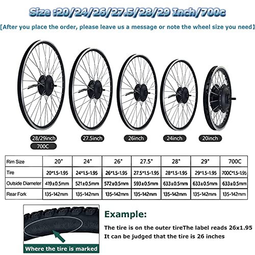 Electric Bike Conversion Kit 48V 1500W 26 inch Front Wheel Hub Motor T185024