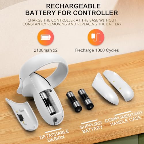 Charging Dock for VR Headset & Touch Controllers with 2 Rechargeable Batteries I2584