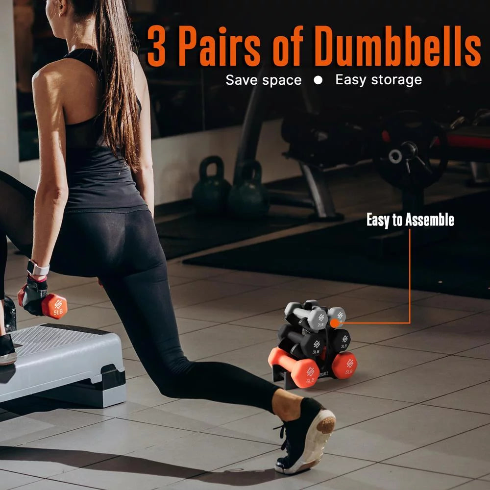 20 lbs. Neoprene Coated Dumbbell Set with Stand E598783