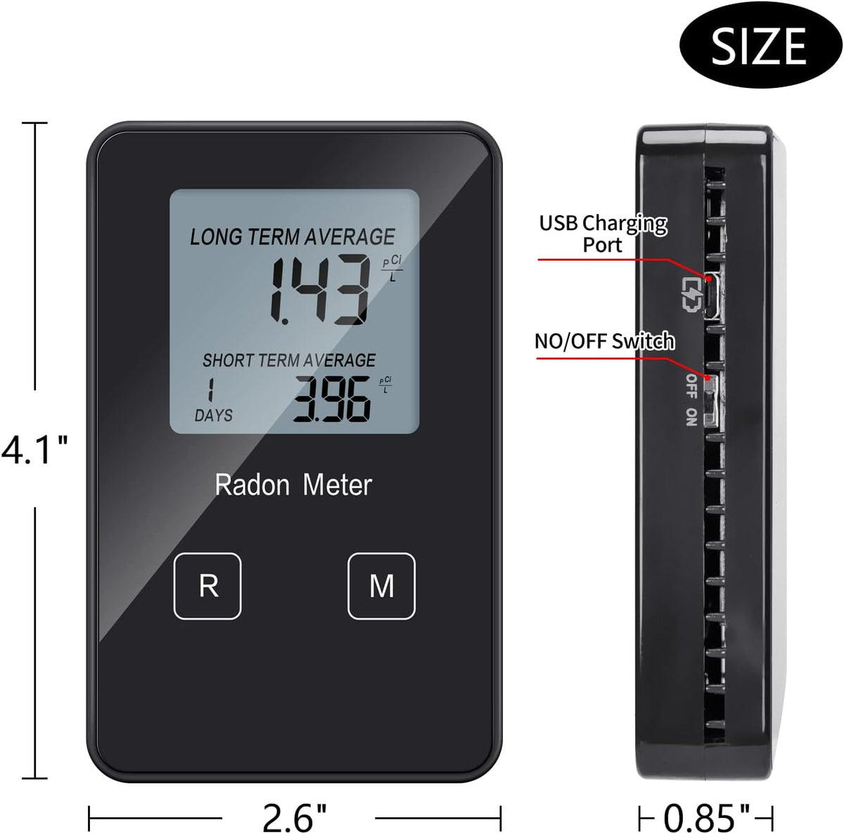 Portable Radon Detector with Rechargeable Battery Z968780
