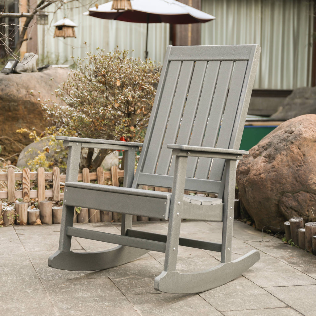 Black Tek-Wood Adirondack Rocker Chair P9783