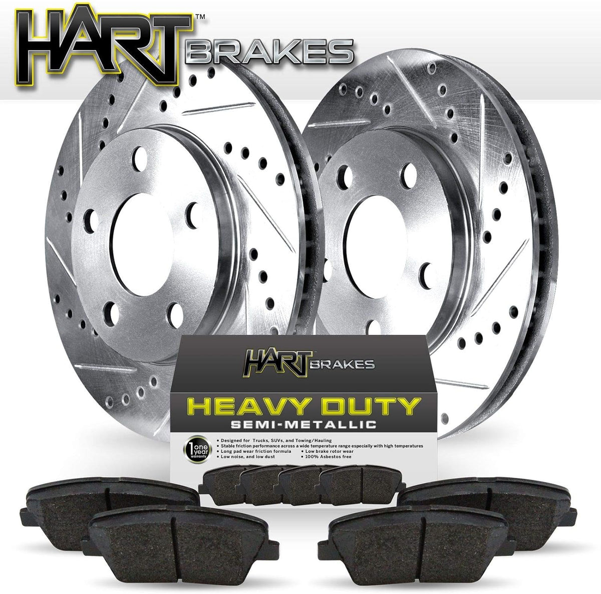 Platinum Drill/Slot Disc Brake Rotors and Heavy Duty Pad T3577